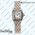 Реплика часов Cartier Panthère Top-tier Копия один в один Rose gold/Stainless steel White Dial Diamonds Bezel on Rose gold/Stainless steel Bracelet Ronda Quartz