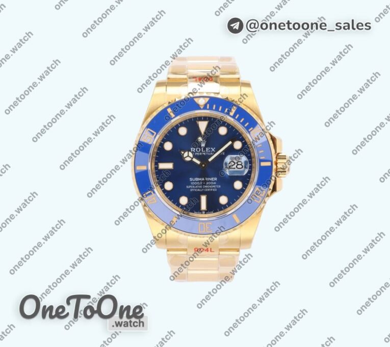 Реплика часов Rolex Submariner 126618 Yellow gold Case Black&Blue Dials E