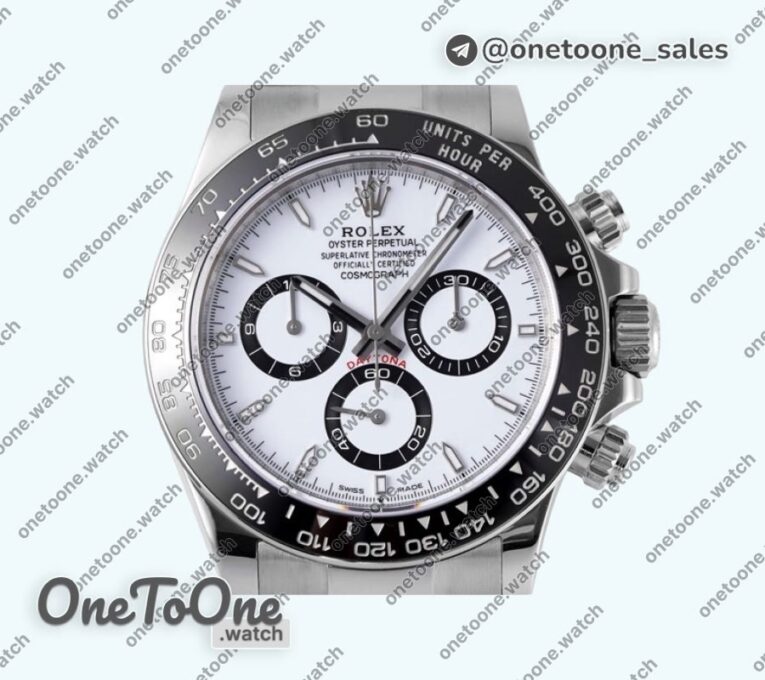 Реплика часов Rolex 2023 Daytona 126500 Top-tier Копия один в один 904L Stainless steel Case White Dial Bracelet