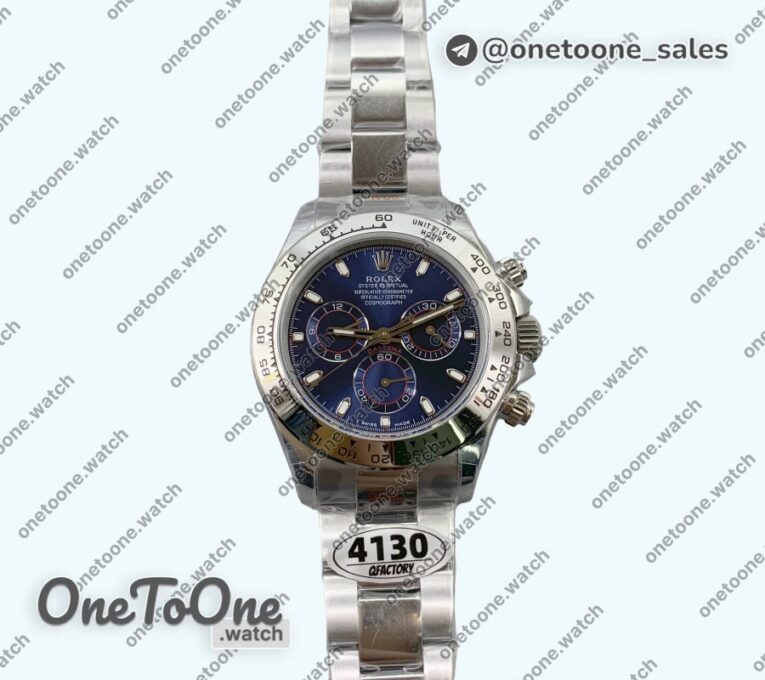 Реплика часов Rolex Daytona 116509 Top-tier Копия один в один 904L Blue Dial on Stainless steel Bracelet V3