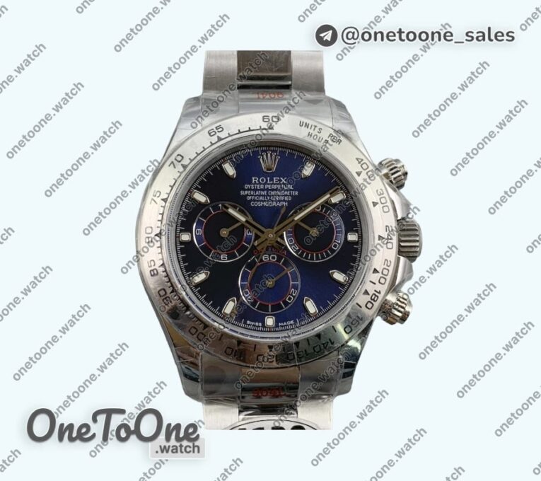 Реплика часов Rolex Daytona 116509 Top-tier Копия один в один 904L Blue Dial on Stainless steel Bracelet V3