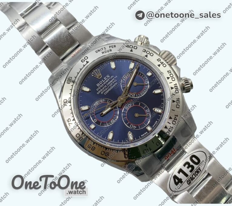 Реплика часов Rolex Daytona 116509 Top-tier Копия один в один 904L Blue Dial on Stainless steel Bracelet V3