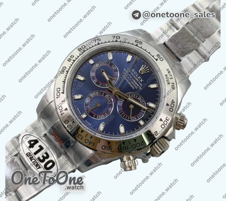 Реплика часов Rolex Daytona 116509 Top-tier Копия один в один 904L Blue Dial on Stainless steel Bracelet V3
