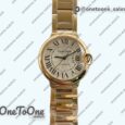 Реплика часов Cartier Balon Bleu Cartier 36mm Rose gold White Textured Dial Roman Bracelet Japan NH55