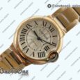 Реплика часов Cartier Balon Bleu Cartier 36mm Rose gold White Textured Dial Roman Bracelet Japan NH55