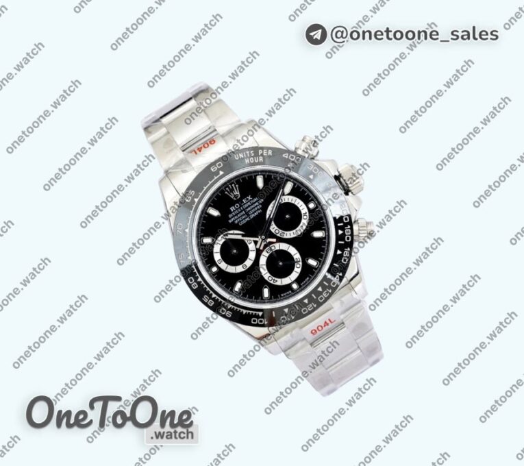 Реплика часов Rolex Daytona 116500 904L Stainless steel/Stainless steel White&Black Dials Asia 7750
