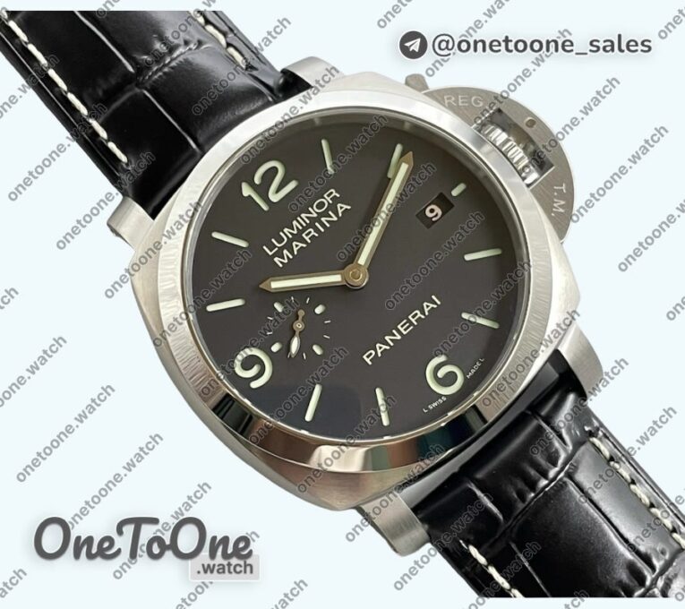 Реплика часов Panerai PAM 312 R Top-tier Копия один в один on Black Leather Strap P.9000 V2