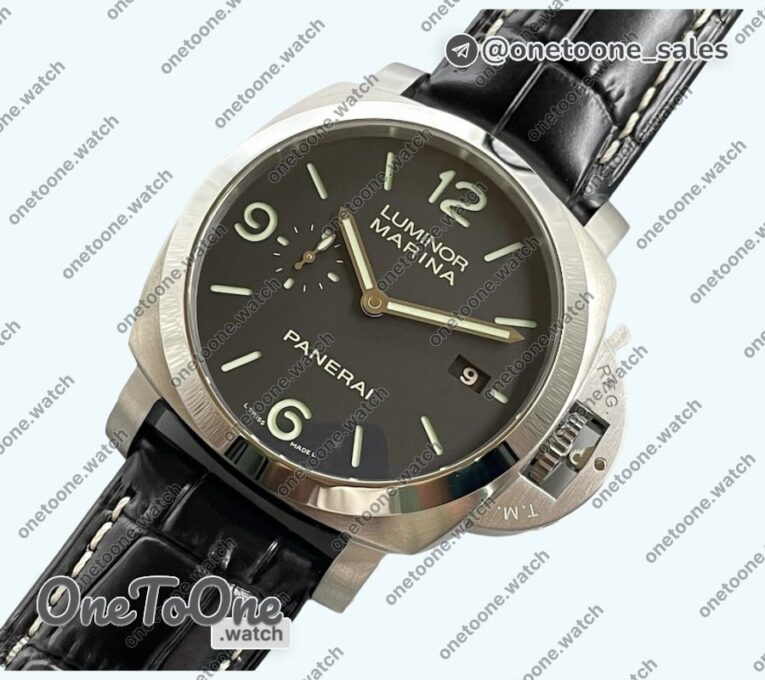 Реплика часов Panerai PAM 312 R Top-tier Копия один в один on Black Leather Strap P.9000 V2
