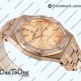 Реплика часов Audemars Piguet Royal Oak Lady 33mm Rose gold Top-tier Копия один в один Rose gold Dial Diamonds Bezel Rose gold Bracelet ETA Quartz