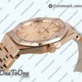 Реплика часов Audemars Piguet Royal Oak Lady 33mm Rose gold Top-tier Копия один в один Rose gold Dial Diamonds Bezel Rose gold Bracelet ETA Quartz