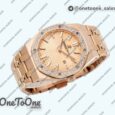 Реплика часов Audemars Piguet Royal Oak Lady 33mm Rose gold Top-tier Копия один в один Rose gold Dial Diamonds Bezel Rose gold Bracelet ETA Quartz