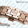 Реплика часов Audemars Piguet Royal Oak Lady 33mm Rose gold Top-tier Копия один в один Rose gold Dial Diamonds Bezel Rose gold Bracelet ETA Quartz