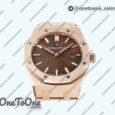 Реплика часов Audemars Piguet Royal Oak Lady 33mm Rose gold Top-tier Копия один в один Brown Dial Rose gold Bracelet ETA Quartz