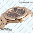 Реплика часов Audemars Piguet Royal Oak Lady 33mm Rose gold Top-tier Копия один в один Brown Dial Rose gold Bracelet ETA Quartz