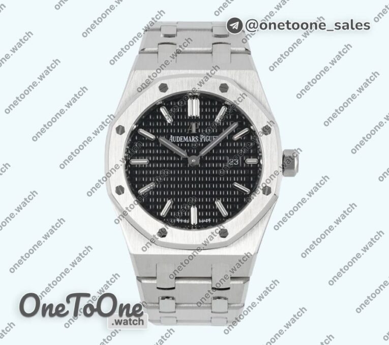 Реплика часов Audemars Piguet Royal Oak Lady 33mm Stainless steel Top-tier Копия один в один Black Dial Stainless steel Bracelet ETA Quartz
