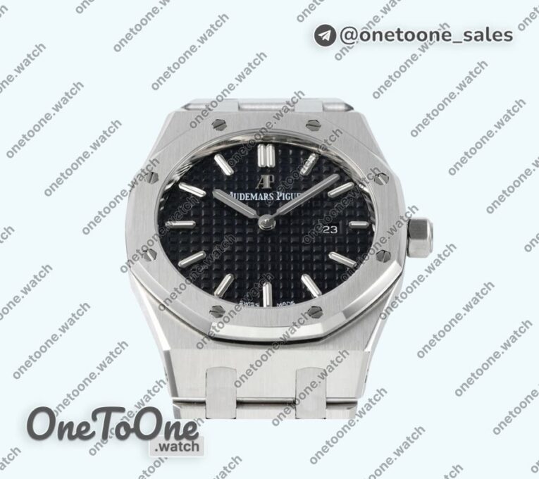 Реплика часов Audemars Piguet Royal Oak Lady 33mm Stainless steel Top-tier Копия один в один Black Dial Stainless steel Bracelet ETA Quartz