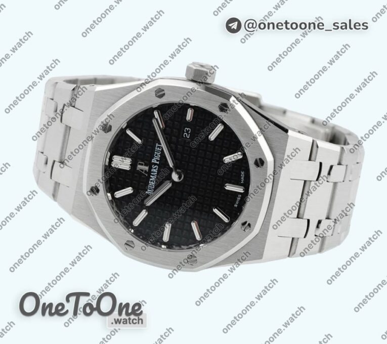 Реплика часов Audemars Piguet Royal Oak Lady 33mm Stainless steel Top-tier Копия один в один Black Dial Stainless steel Bracelet ETA Quartz