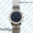 Реплика часов Breitling Navitimer Chronograph 41mm Stainless steel Case Blue Dial Bracelet KOR Asia 7750