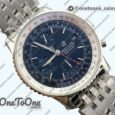 Реплика часов Breitling Navitimer Chronograph 41mm Stainless steel Case Blue Dial Bracelet KOR Asia 7750