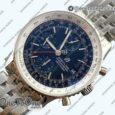 Реплика часов Breitling Navitimer Chronograph 41mm Stainless steel Case Blue Dial Bracelet KOR Asia 7750