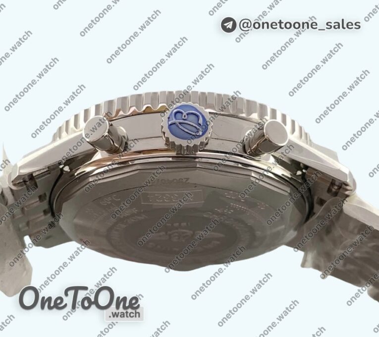 Реплика часов Breitling Navitimer Chronograph 41mm Stainless steel Case Blue Dial Bracelet KOR Asia 7750