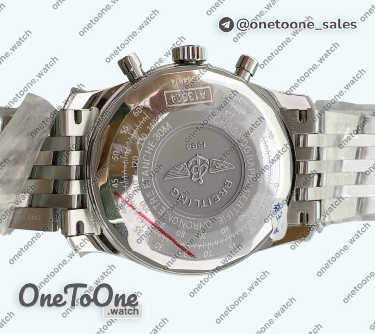 Реплика часов Breitling Navitimer Chronograph 41mm Stainless steel Case Blue Dial Bracelet KOR Asia 7750