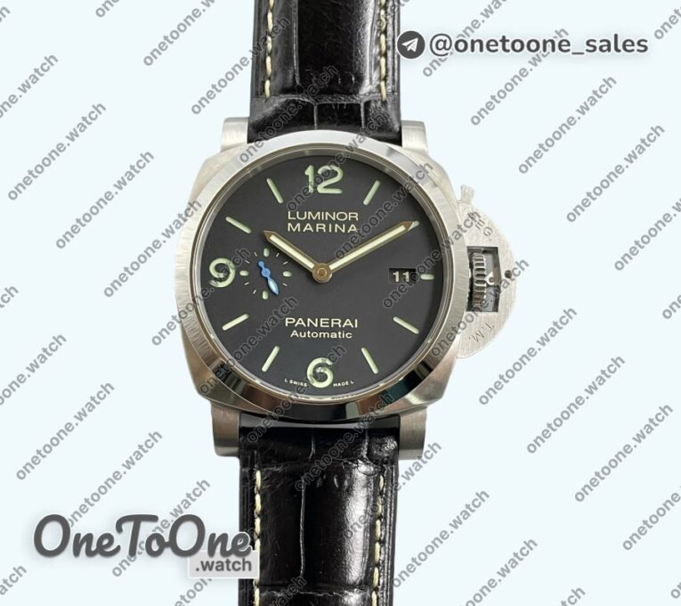 Реплика часов Panerai PAM1312 W Top-tier Копия один в один Black Dial on Black Leather Strap P.9010 Clone