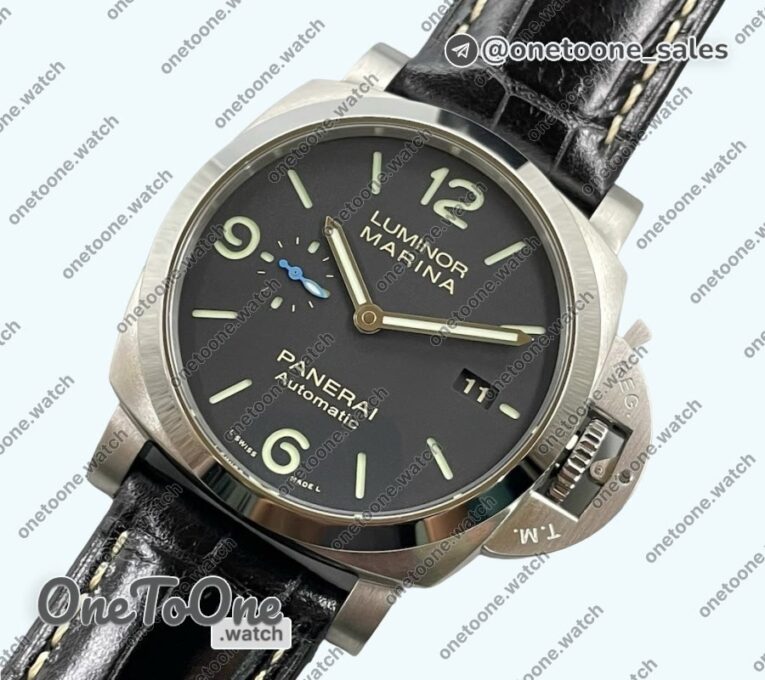 Реплика часов Panerai PAM1312 W Top-tier Копия один в один Black Dial on Black Leather Strap P.9010 Clone