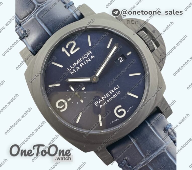 Реплика часов Panerai PAM 1664 FC Case Top-tier Копия один в один Blue Dial on Blue Leather Strap P.9010 Clone