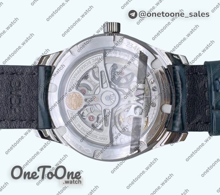 Реплика часов Iwc Portuguese IW358304 Top-tier Копия один в один Stainless steel White Dial Blue Markers Blue Leather Strap