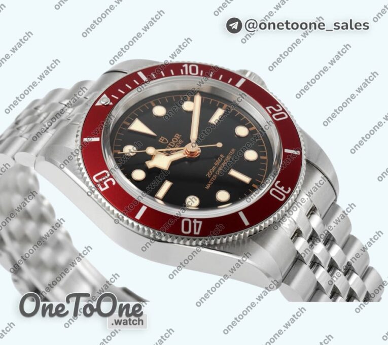 Реплика часов Tudor Heritage Black Bay Shield Top-tier Копия один в один Red Bezel Jubilee Bracelet