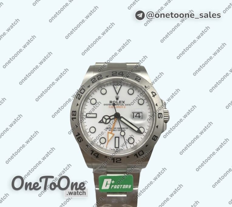 Реплика часов Rolex Explorer II 226570 904L Stainless steel/Stainless steel Whte Dial Bracelet C+F CHS