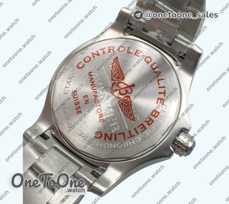 Реплика часов Breitling Avenger Automatic 43mm Stainless steel Top-tier Копия один в один Yellow Dial on Stainless steel Bracelet