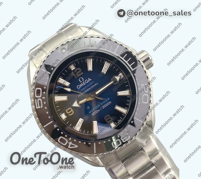 Реплика часов Omega Seamaster ULTRA DEEP 6000M Stainless steel Top-tier Копия один в один Blue Dial Stainless steel Bracelet
