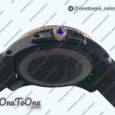 Реплика часов Cartier Calibre de Cartier Rose gold/PVD Case Black Dial Rubber Strap Asian 1904
