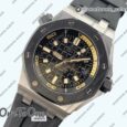 Реплика часов Audemars Piguet Royal Oak Offshore Diver 15720 Top-tier Копия один в один Black Dial on Black Rubber Strap