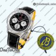 Реплика часов Breitling Navitimer B01 Chrono 43mm Stainless steel Black Dial Leather Strap BLS