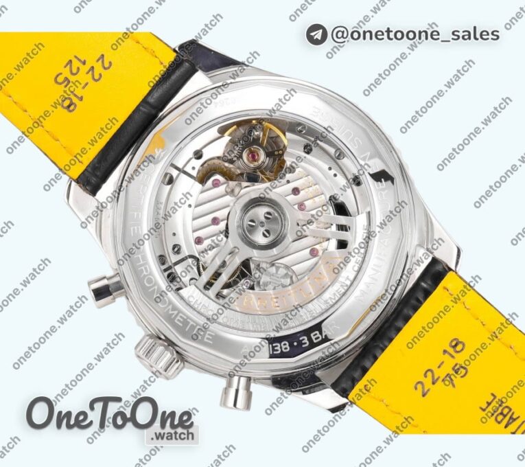 Реплика часов Breitling Navitimer B01 Chrono 43mm Stainless steel Black Dial Leather Strap BLS
