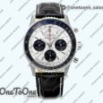 Реплика часов Breitling Navitimer B01 Chrono 43mm Stainless steel Silver Dial Leather Strap BLS