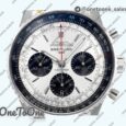 Реплика часов Breitling Navitimer B01 Chrono 43mm Stainless steel Silver Dial Leather Strap BLS