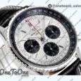 Реплика часов Breitling Navitimer B01 Chrono 43mm Stainless steel Silver Dial Leather Strap BLS