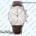 Реплика часов Breitling Navitimer B01 Chrono 43mm Stainless steel White Dial Leather Strap BLS