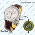 Реплика часов Breitling Navitimer B01 Chrono 43mm Stainless steel White Dial Leather Strap BLS