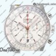 Реплика часов Breitling Navitimer B01 Chrono 43mm Stainless steel White Dial Leather Strap BLS