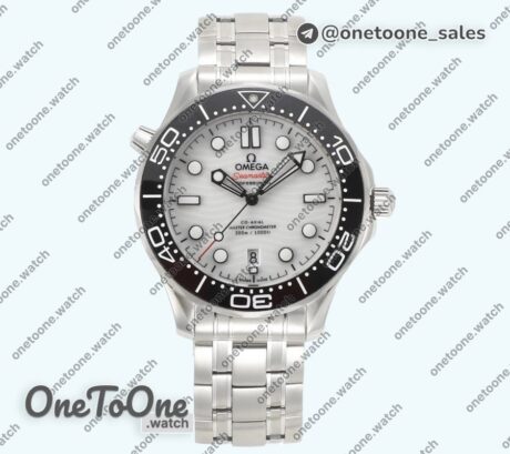 Реплика часов Omega Seamaster Diver 300M Top-tier Копия один в один Black Ceramic Bezel White Dial Bracelet