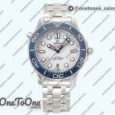 Реплика часов Omega Seamaster Diver 300M Tokyo 2020 Top-tier Копия один в один Blue Ceramic Bezel White Dial Bracelet