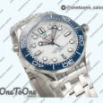 Реплика часов Omega Seamaster Diver 300M Tokyo 2020 Top-tier Копия один в один Blue Ceramic Bezel White Dial Bracelet