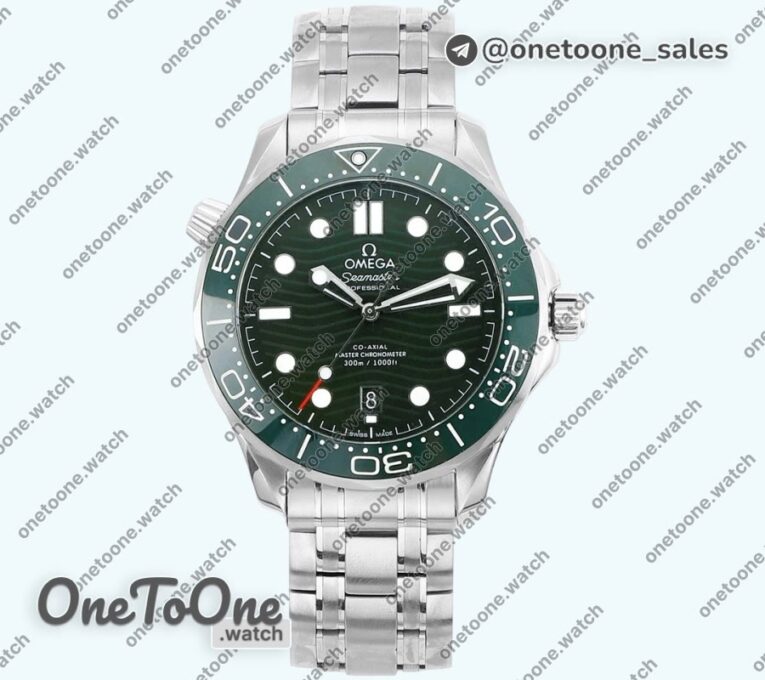 Реплика часов Omega Seamaster Diver 300M Top-tier Копия один в один Green Ceramic Bezel Green Dial Bracelet