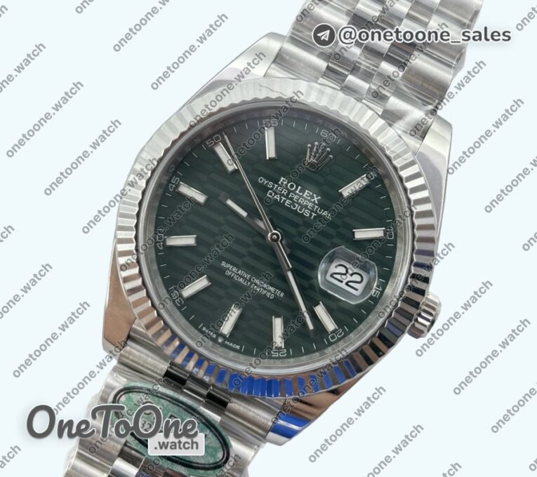Реплика часов Rolex DateJust 41 126334 Top-tier Копия один в один 904L Steel Green Texuted Dial on Jubilee Bracelet