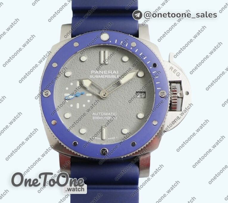 Реплика часов Panerai PAM959 Submersible 42mm Stainless steel Grey Dial Rubber Strap Asian OP XXXIV